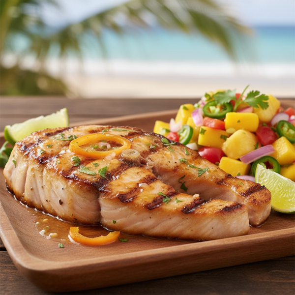 Zesty Grilled Swordfish with Tropical Salsa recipe