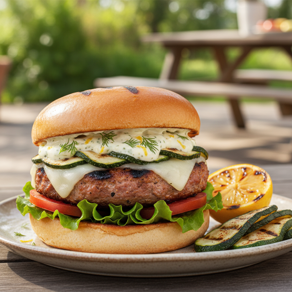 Zesty Grilled Turkey Burgers with Zucchini recipe