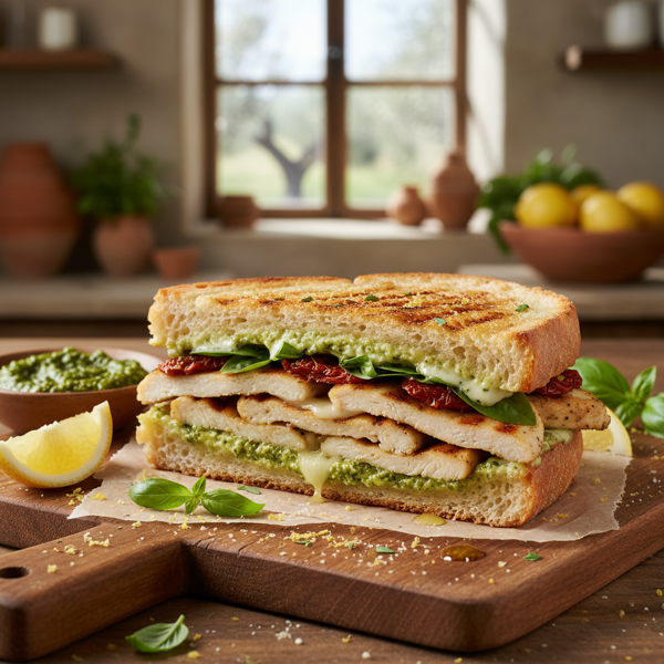 Zesty Grilled Tuscan Chicken Panini recipe