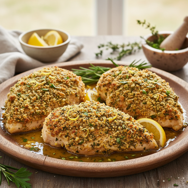 Zesty Herb-Crusted Baked Chicken Breasts recipe