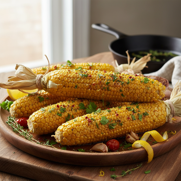 Zesty Herb Oven-Roasted Corn on the Cob recipe
