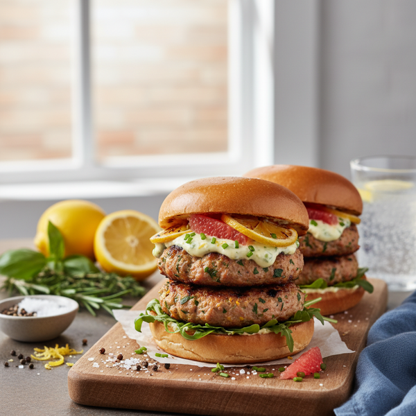 Zesty Herb & Citrus Turkey Burgers recipe