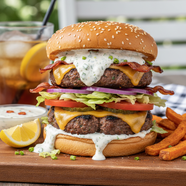 Zesty Hidden Valley Ranch Cheeseburgers recipe