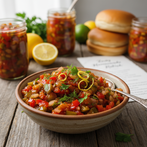Zesty Homemade Hamburger Relish recipe