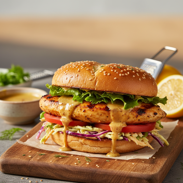 Zesty Honey-Mustard Grilled Chicken Sandwiches recipe