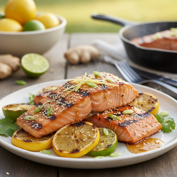 Zesty Honey Ginger Grilled Salmon recipe