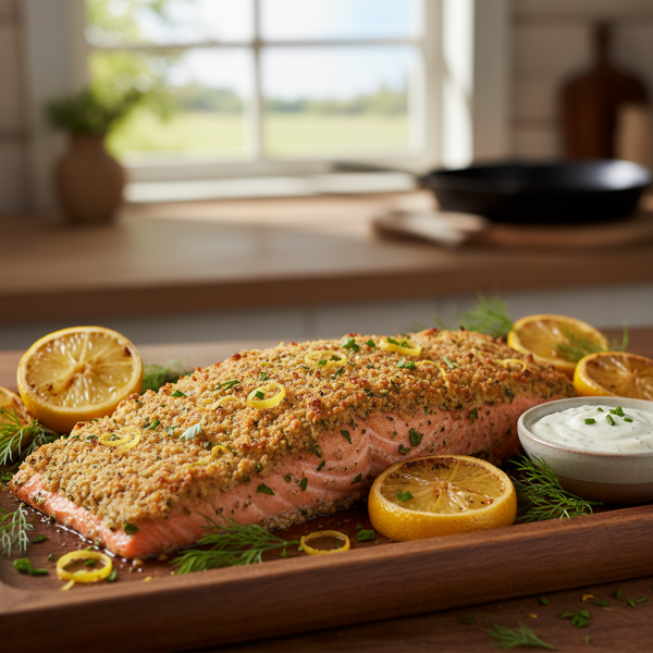 Zesty Horseradish Crusted Salmon recipe