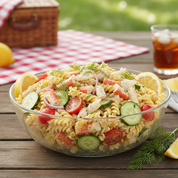 Zesty Imitation Crab Pasta Salad recipe
