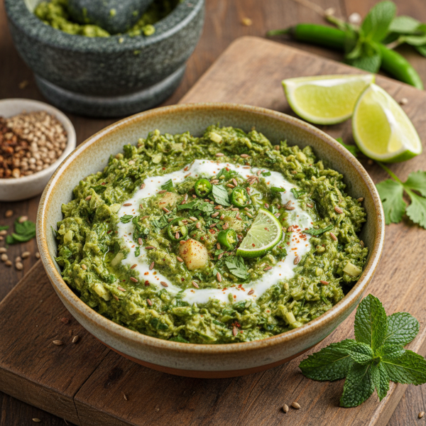 Zesty Indian Mint-Cilantro Chutney recipe
