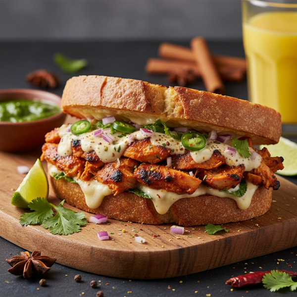Zesty Indian Spiced Chicken Sandwich Delight recipe
