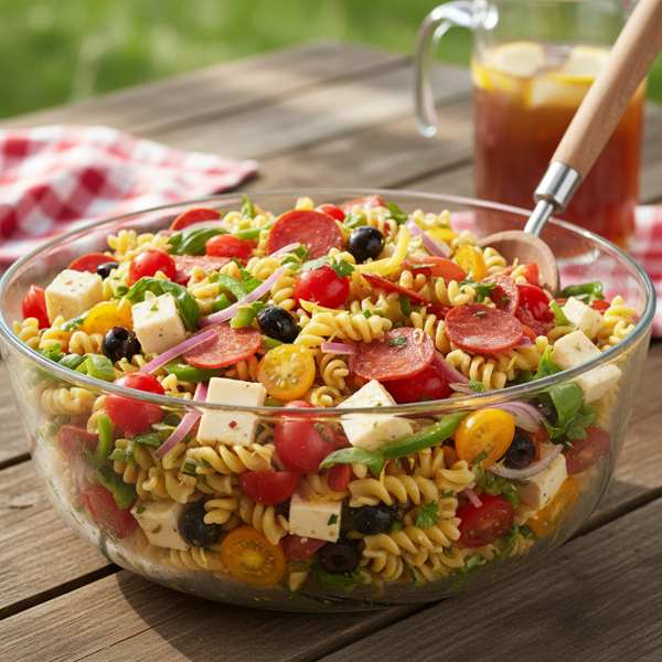Zesty Italian Pasta Salad Delight recipe
