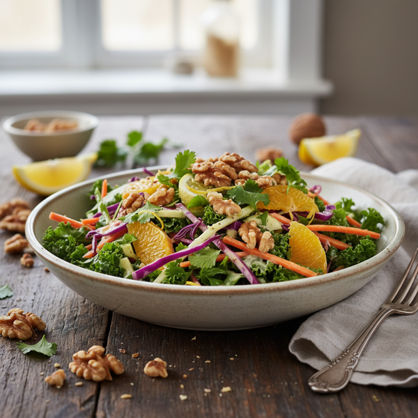 Zesty Kale Slaw with Toasted Walnuts recipe