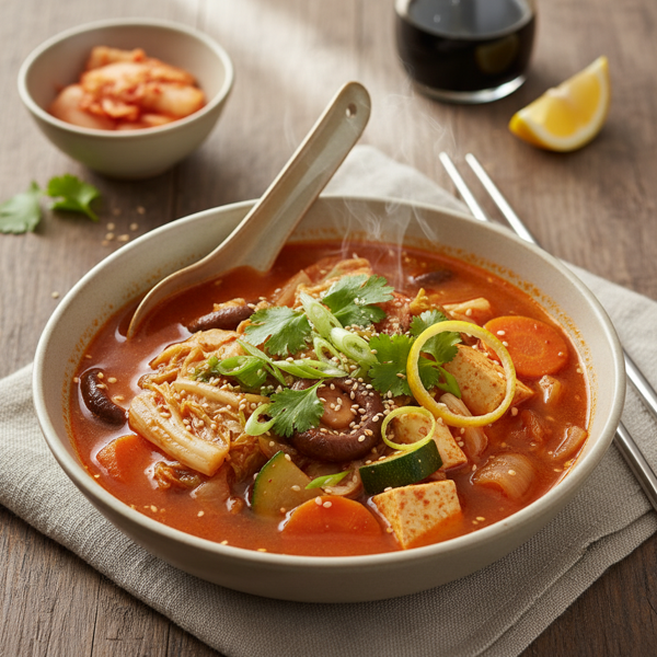 Zesty Korean-inspired Spicy Vegetable Soup recipe