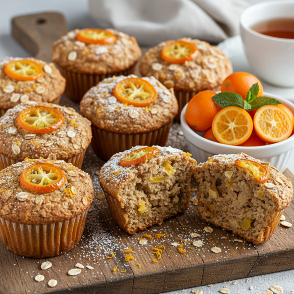 Zesty Kumquat Oat Muffins recipe