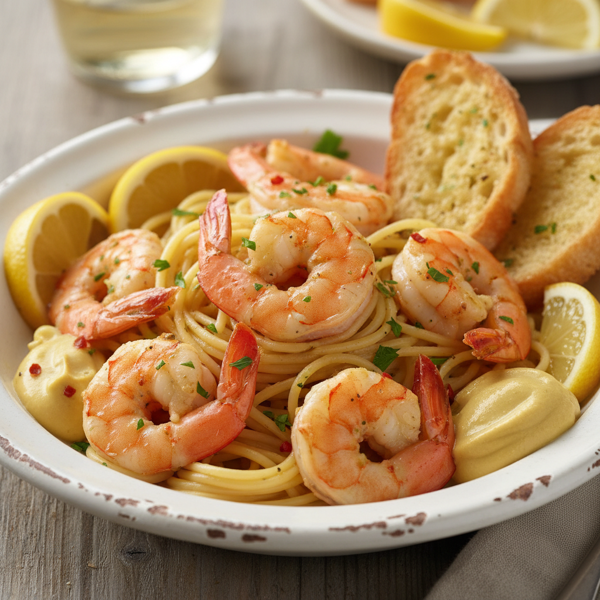 Zesty Lemon-Dijon Shrimp Scampi Delight recipe