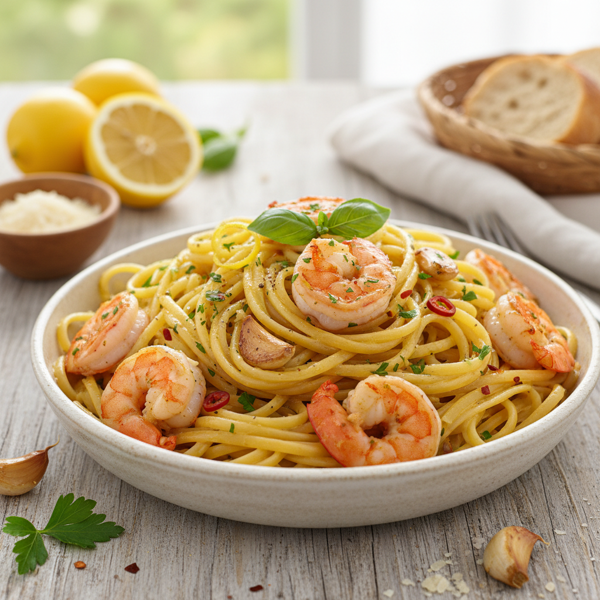 Zesty Lemon-Garlic Shrimp Pasta recipe