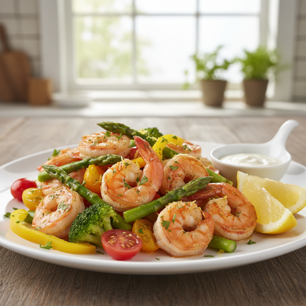 Zesty Lemon-Garlic Shrimp with Vibrant Vegetables recipe