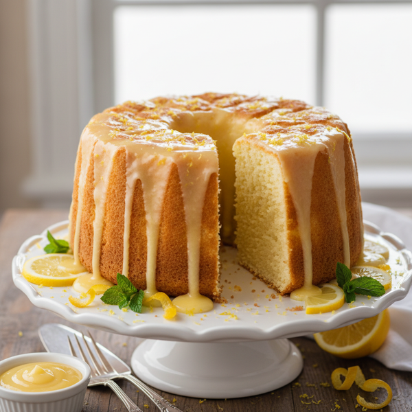 Zesty Lemon Angel Food Cake recipe