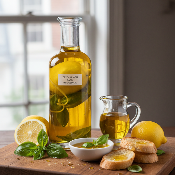 Zesty Lemon Basil Infused Oil recipe