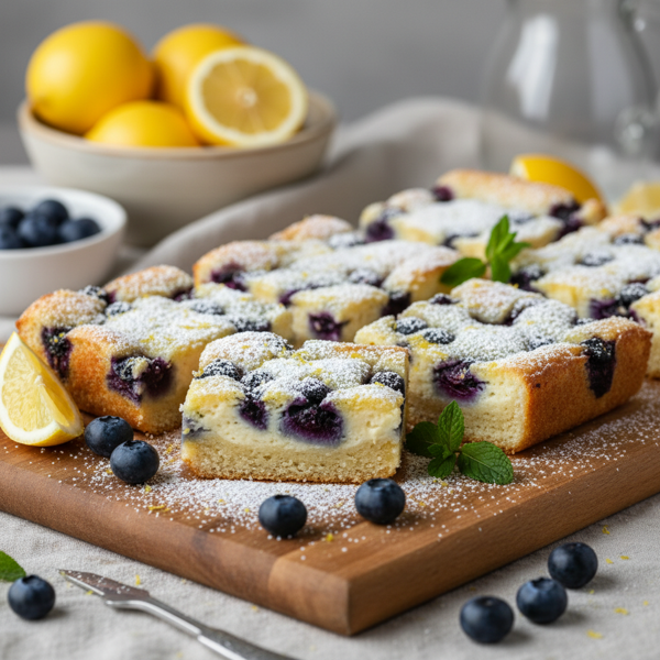 Zesty Lemon Blueberry Cream Cheese Bars recipe