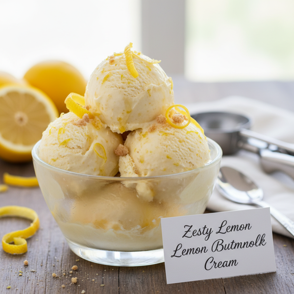 Zesty Lemon Buttermilk Ice Cream recipe