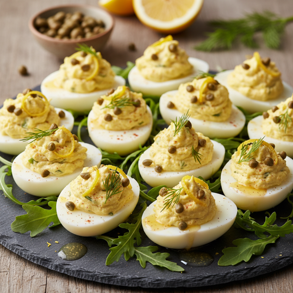 Zesty Lemon Caper Deviled Eggs recipe