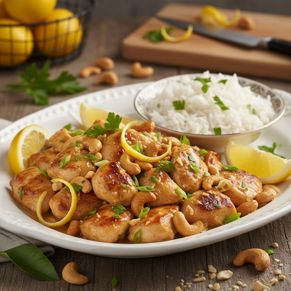 Zesty Lemon Cashew Chicken Delight recipe