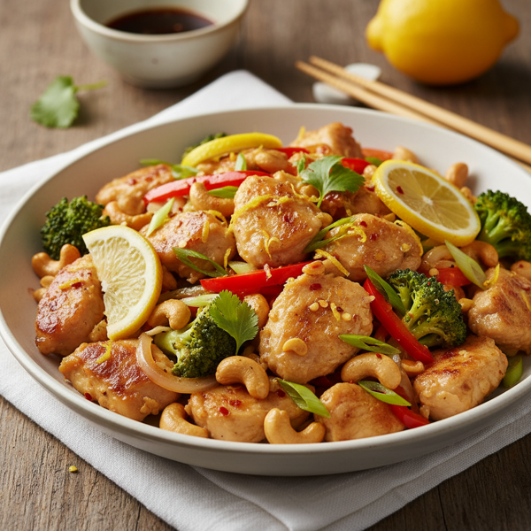 Zesty Lemon Cashew Chicken Stir-Fry recipe
