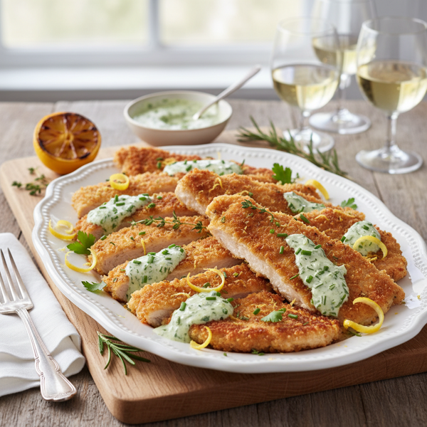 Zesty Lemon Chicken Cutlets with Herbed Sauce recipe
