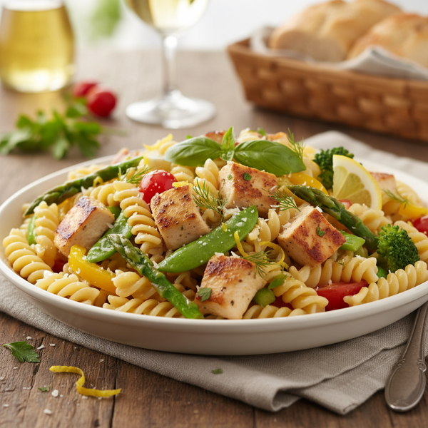 Zesty Lemon Chicken Pasta Primavera recipe