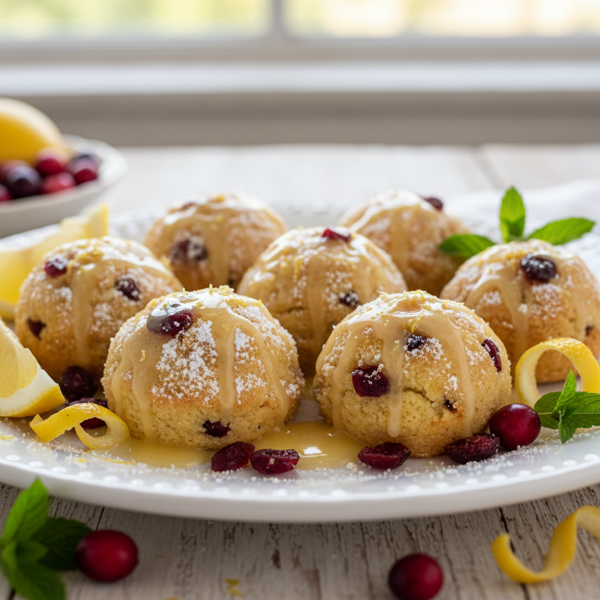 Zesty Lemon Cranberry Bliss Bites recipe