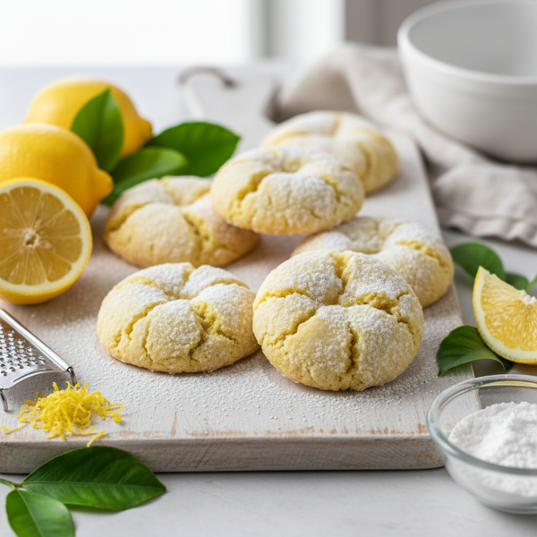 Zesty Lemon Crinkle Cookies recipe