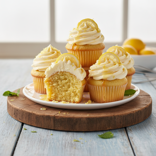 Zesty Lemon Cupcakes with Creamy Citrus Frosting recipe