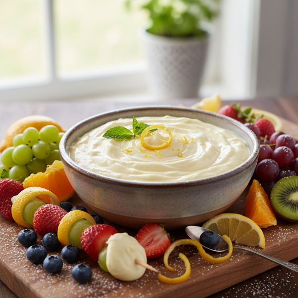 Zesty Lemon Curd Yogurt Fruit Dip recipe