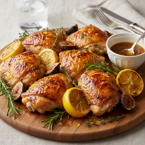 Zesty Lemon Fig Glazed Chicken Thighs recipe