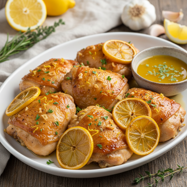 Zesty Lemon Garlic Chicken Thighs recipe