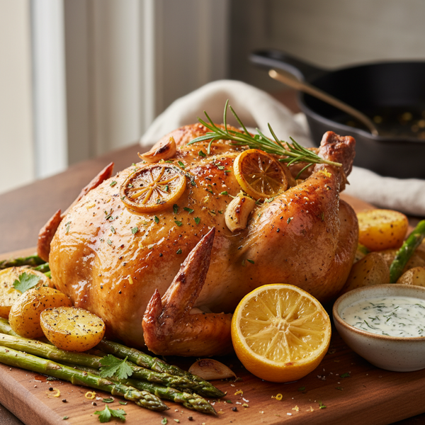 Zesty Lemon Garlic Herb Roast Chicken recipe