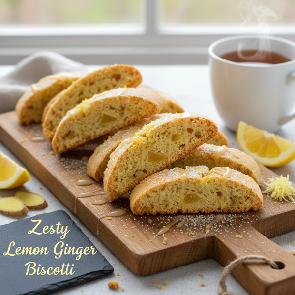 Zesty Lemon Ginger Biscotti recipe