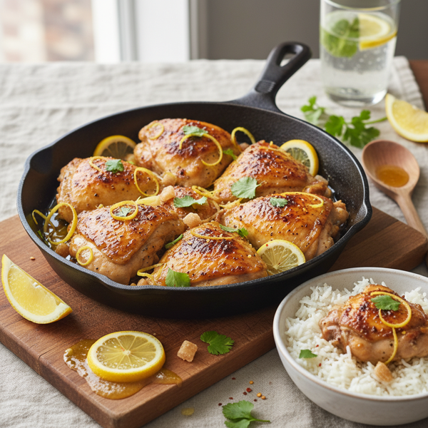 Zesty Lemon Ginger Chicken Thighs recipe