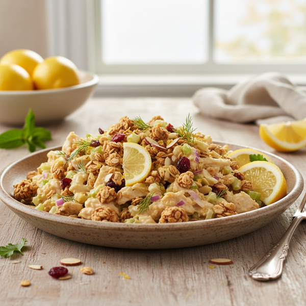 Zesty Lemon Granola Chicken Salad Delight recipe