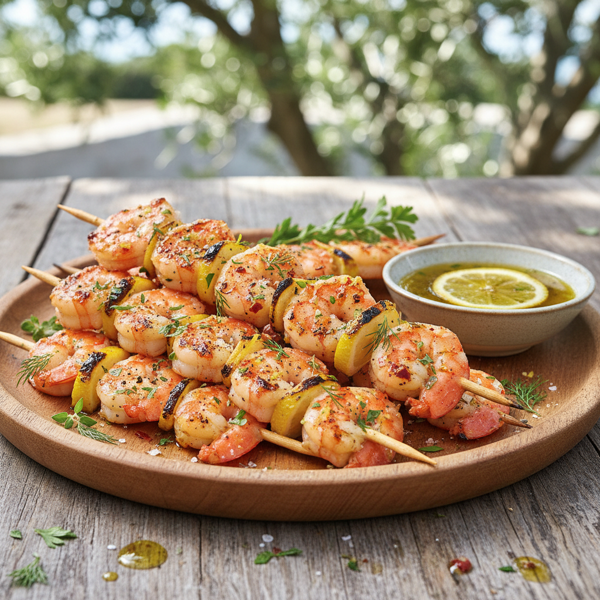 Zesty Lemon Herb Grilled Shrimp Skewers recipe