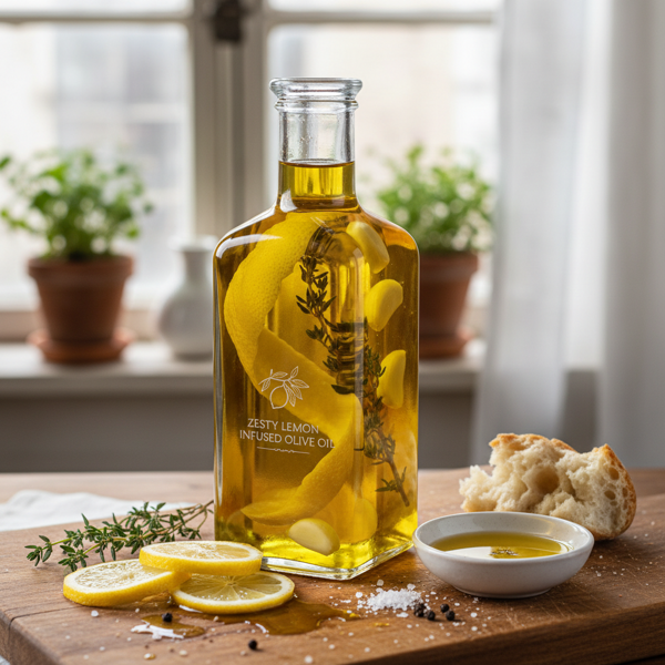 Zesty Lemon Infused Olive Oil recipe