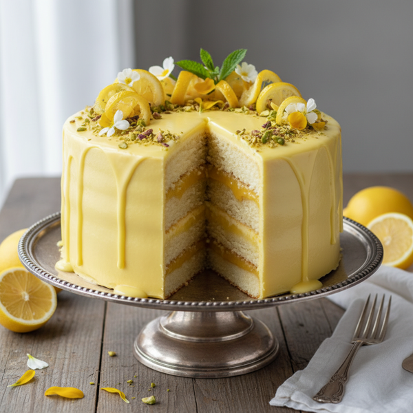 Zesty Lemon Layer Doberge Cake recipe