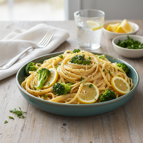 Zesty Lemon Linguine with Broccoli Delight recipe