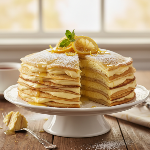 Zesty Lemon Mascarpone Layered Crepe Delight recipe