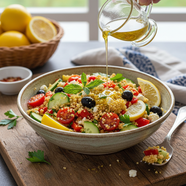 Zesty Lemon Mediterranean Couscous Salad recipe