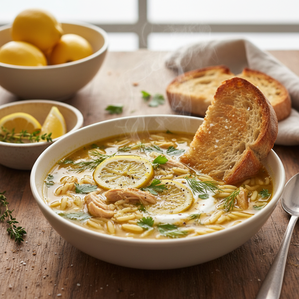 Zesty Lemon Orzo Chicken Soup recipe