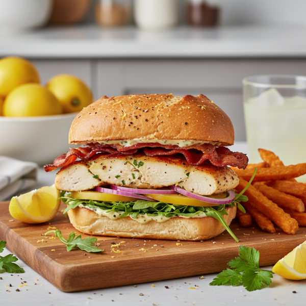 Zesty Lemon Pepper Bacon Chicken Sandwich recipe