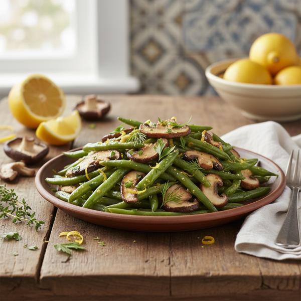 Zesty Lemon Shiitake Green Beans recipe