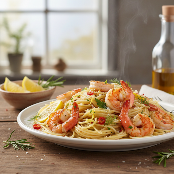 Zesty Lemon Shrimp Scampi with Angel Hair Pasta recipe